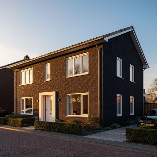 Moderne woning in Bilthoven met nieuwe kunststof kozijnen aan de voorgevel