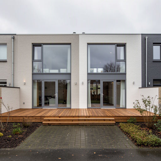 Antracietgrijze kunststof kozijnen in een gerenoveerde jaren 30-woning