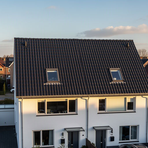 Kunststof dakraam in het schuine dak van een woning in Bilthoven