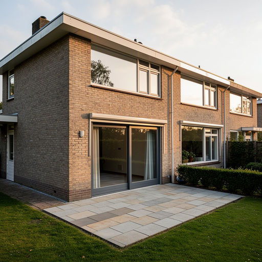 Monteur plaatst een kunststof schuifpui bij een woning in Bilthoven