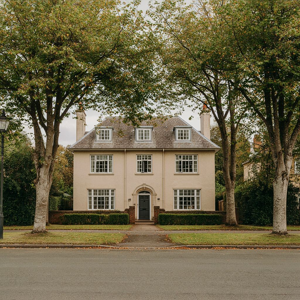 Vrijstaande jaren-30 villa in een bosrijke straat in Laren met nieuwe witte kunststof kozijnen