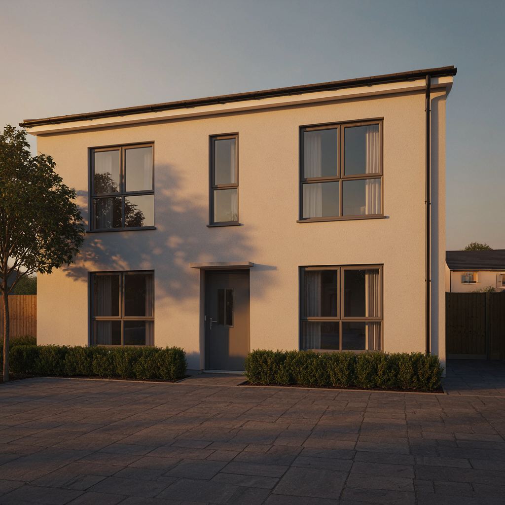 Twee-onder-een-kap woning uitgevoerd met antraciet kunststof kozijnen gelegen in een kindvriendelijke wijk in het Gooi