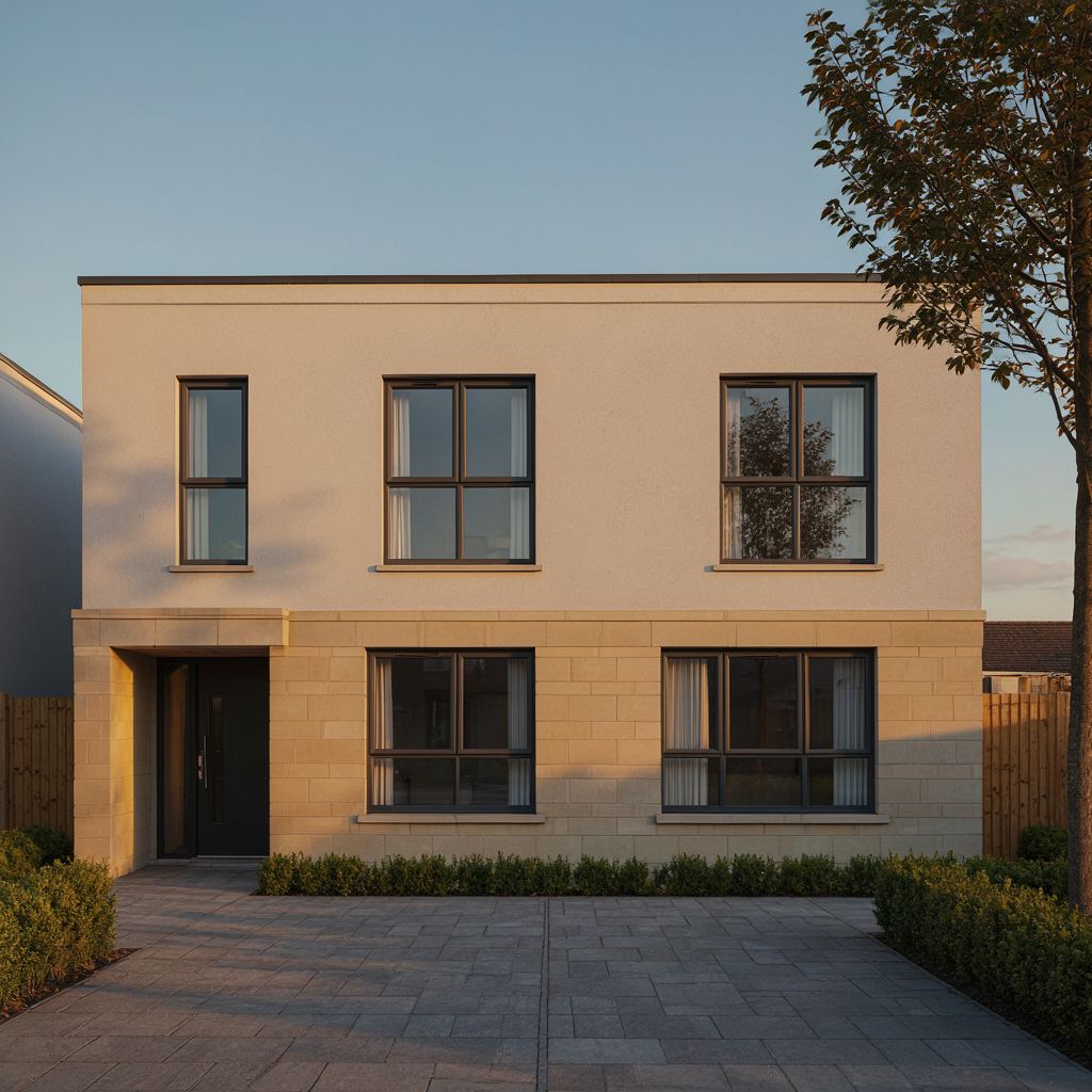 Twee-onder-een-kapwoning in Maarssen met zwarte kunststof kozijnen en een houten schutting